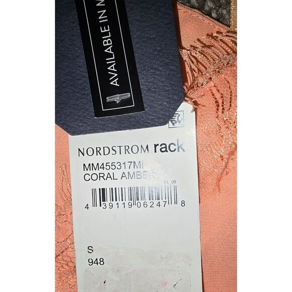 Melrose & Market Coral Amber Lace Trim V-Neck Camisole Tank Top S - Picture 5 of 5